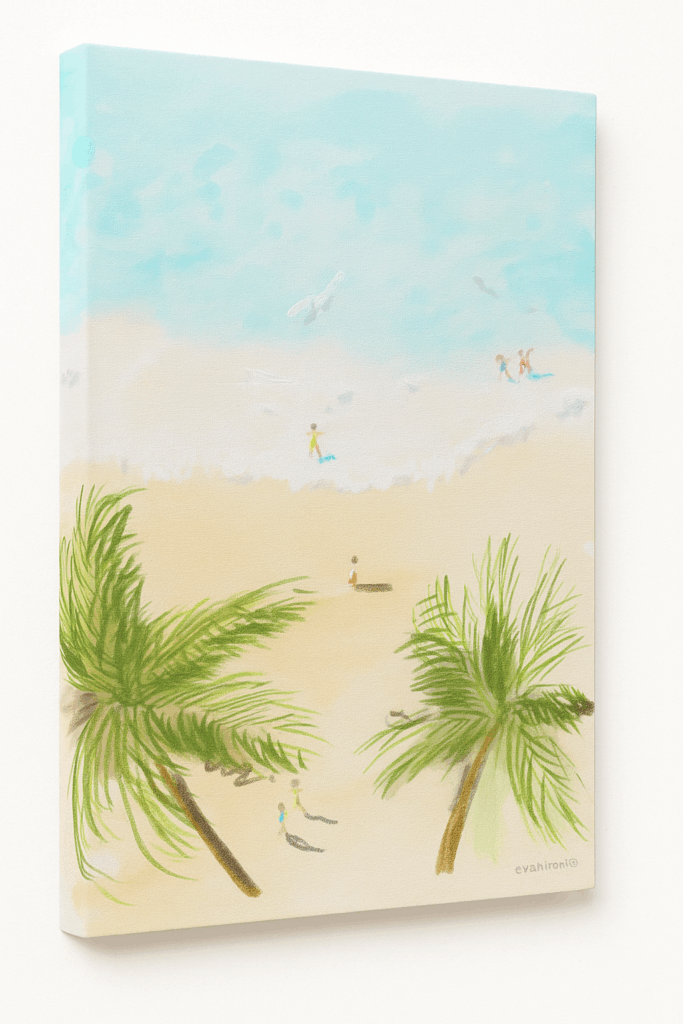 画像 南国の海で遊ぶ人の絵