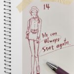 ショートパンツをはいたお洒落な女性のイラスト　スケッチブック