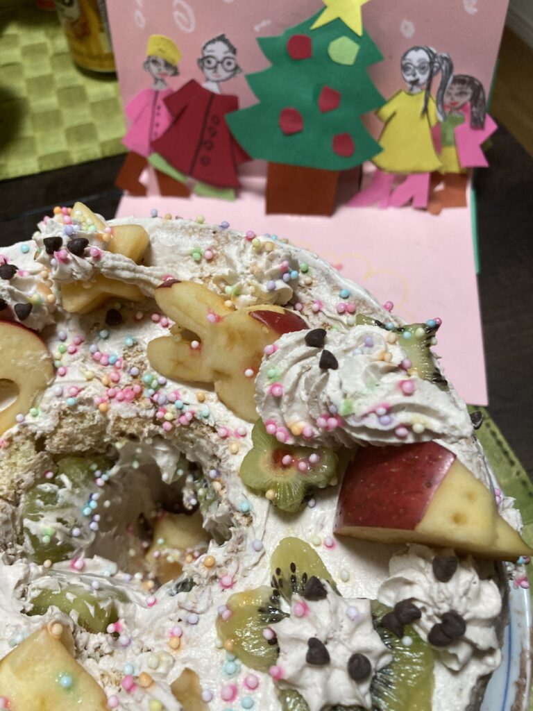 画像 子どもが作ったクリスマスケーキ