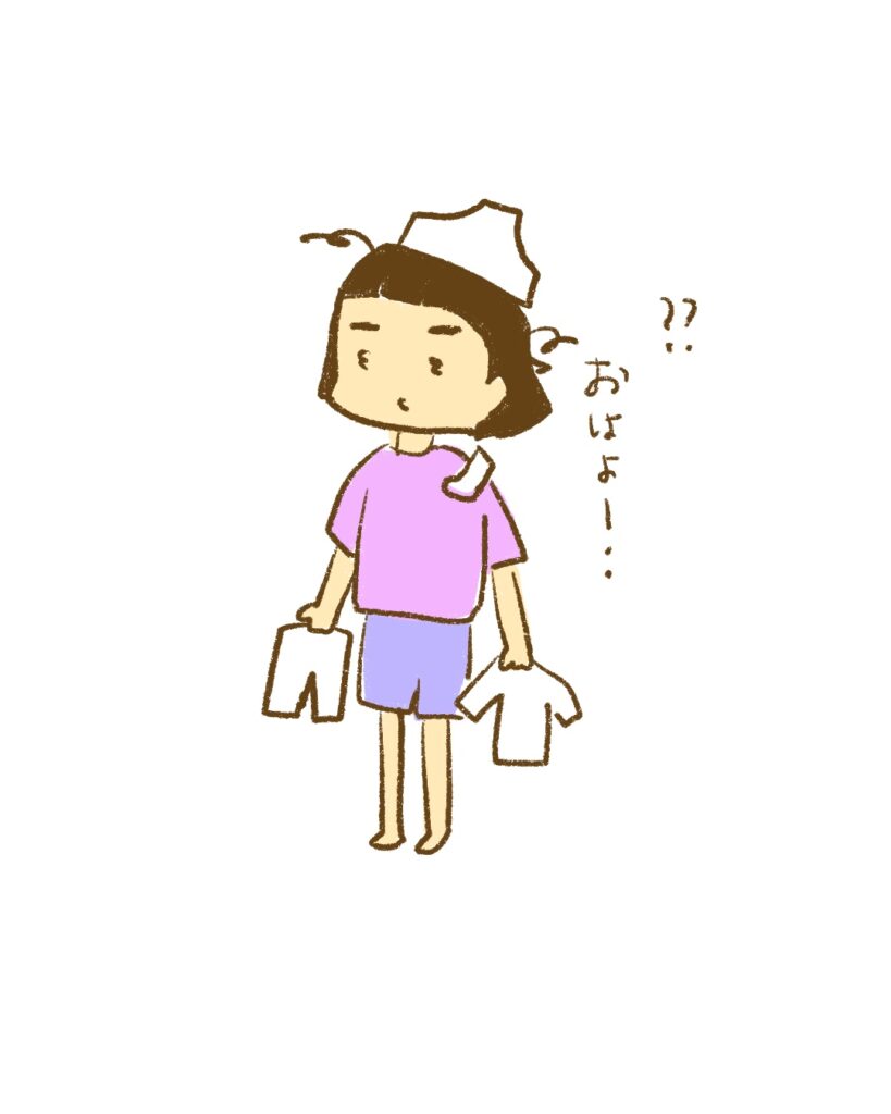 パンツを頭にかぶる子供
