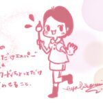 ちょっとだけエスパー　筆を持っている女の子の絵