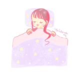 すやすや眠る女の子の絵