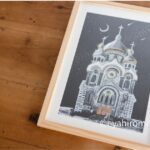 黒い用紙　ホワイトペン　イラスト