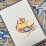 プリンのイラスト　色鉛筆アート