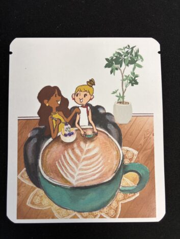 珈琲と女の子の絵　おしゃれなコーヒーの絵