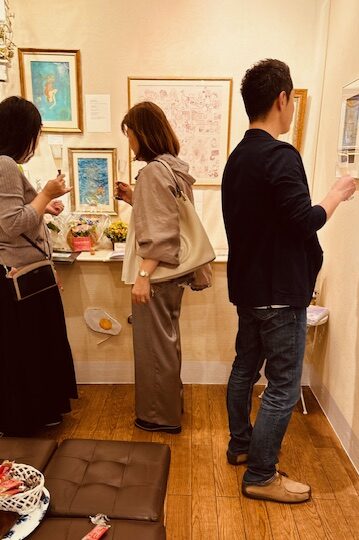 シャンパンを飲みながら絵画鑑賞　ギャラリーステージワン　銀座